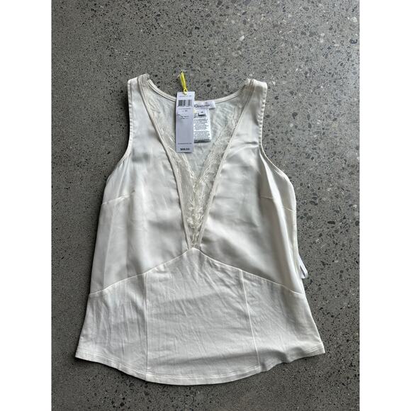 BCBGeneration Women's XS Cami White Sleeveless Lace V-Neck NWT - Picture 1 of 2